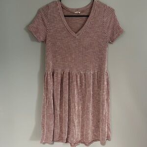 Pink and white stripe dress